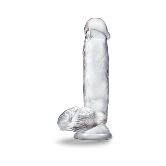 Blush B Yours Diamond Gleam 7 in. Dildo with Balls & Suction Cup Clear
