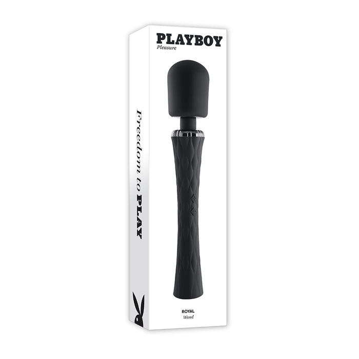 Playboy Royal Rechargeable Silicone Wand Vibrator Black | Clitoral