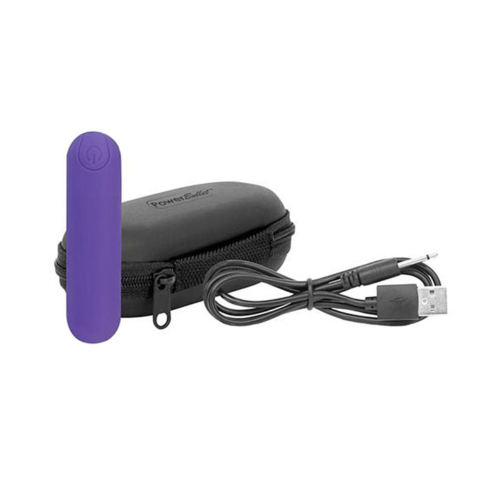 Power Bullet Essential 3.5in Rechargeable Purple - Travel Case with Charging Wire