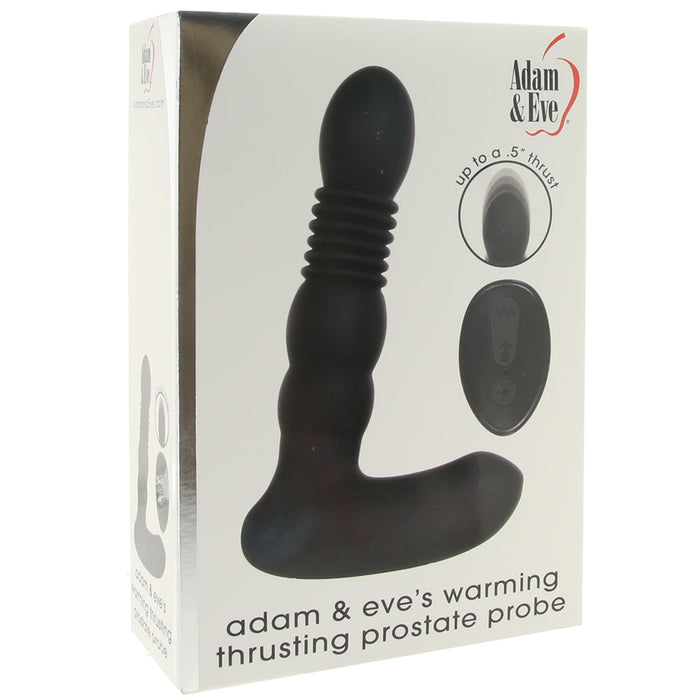 Adam & Eve Rechargeable Remote-Controlled Warming Thrusting Silicone Prostate Stimulator Black
