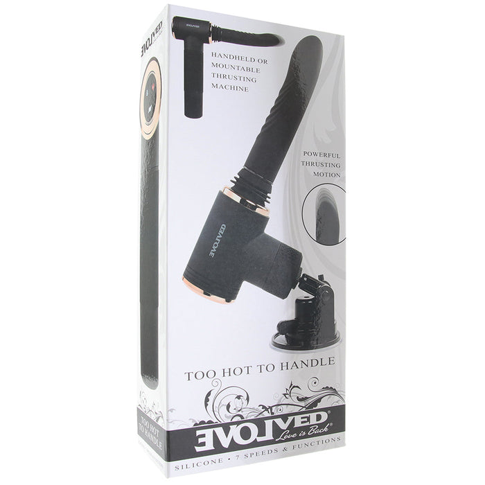Evolved Too Hot To Handle Rechargeable Silicone Thrusting Sex Machine Black