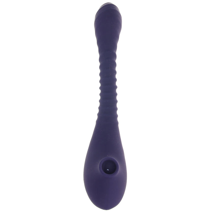 Evolved Bendable Sucker Rechargeable Poseable Silicone Dual-Ended Suction Vibrator Blue