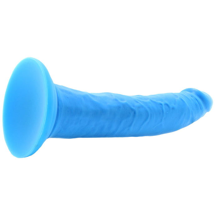 Blush Neo Elite 7.5 in. Silicone Dual Density Dildo with Suction Cup Neon Blue