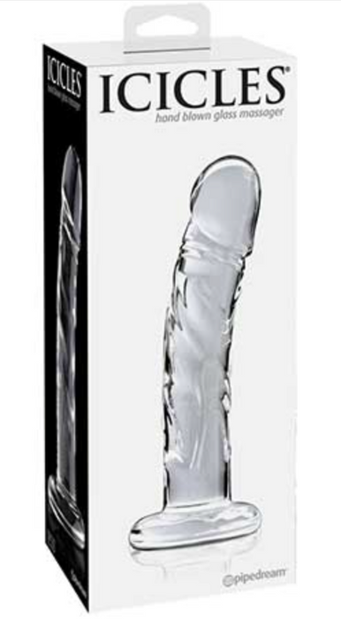 Icicles No. 62 Curved Realistic 6.5 Inches Dildo | Glass Dildo by Pipedream Clear | Luxurious Line Of Glass Massager