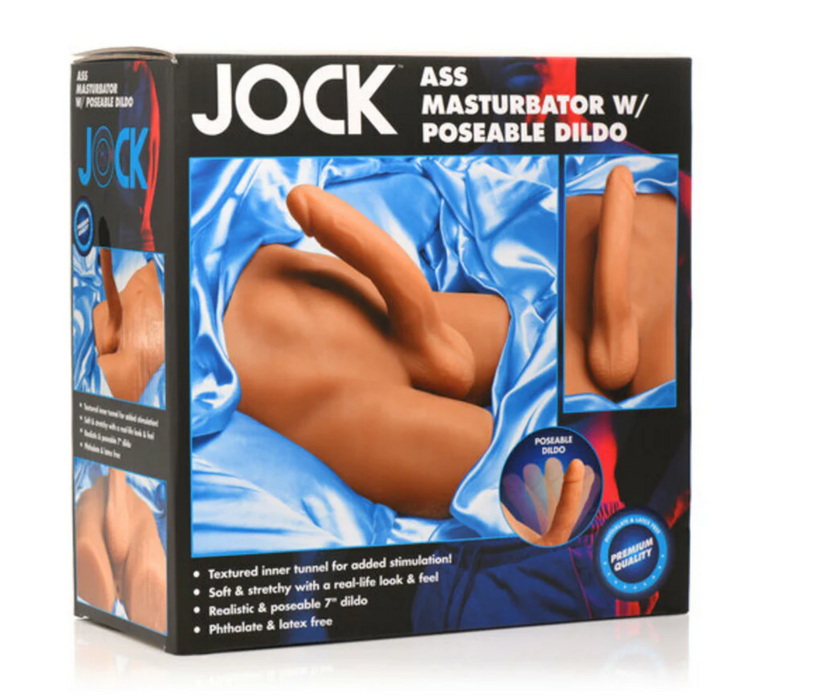 Realistic Ass Masturbator with Poseable Dildo | Silicone Sex Doll