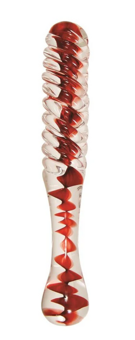 Glass red dildo