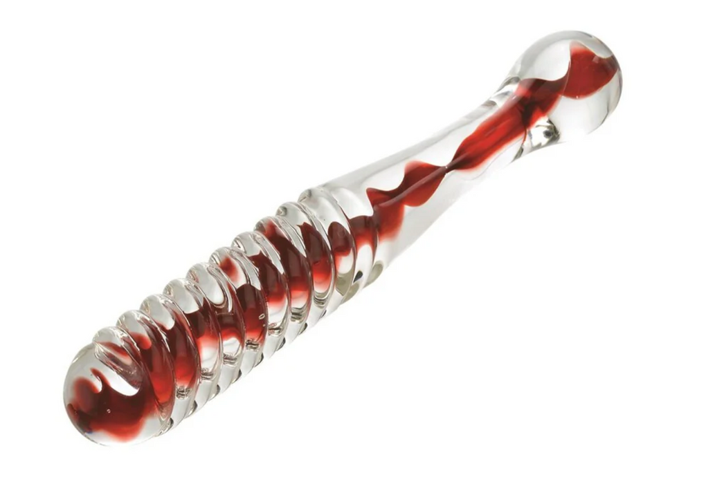 Adam & Eve Eve's Sweetheart Swirl Glass Dildo