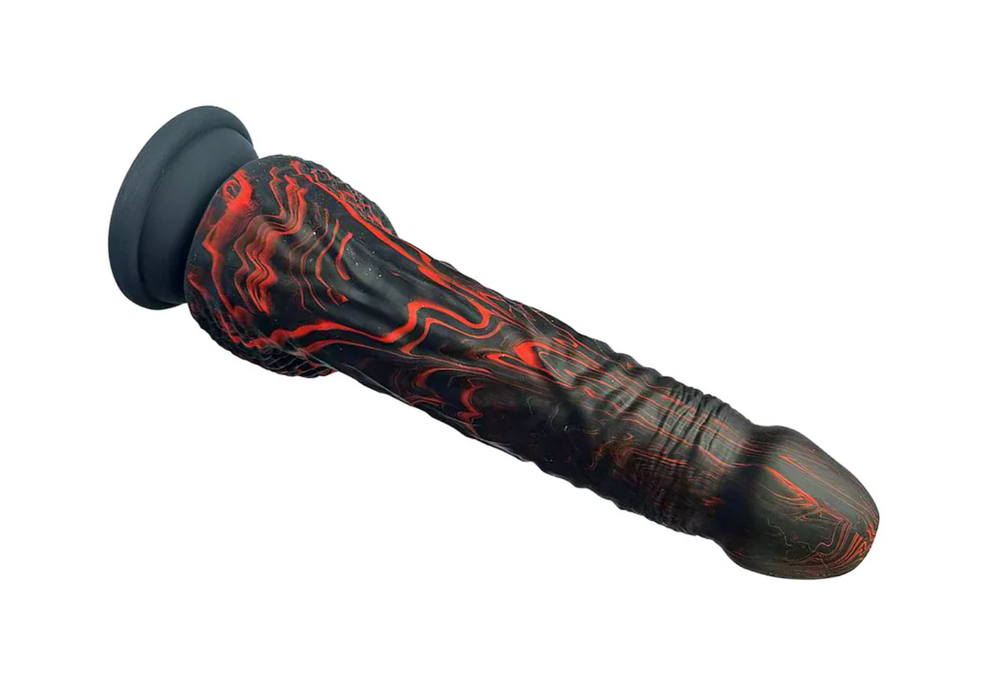 Large gyrating, vibrating rechargeable black dildo Adam & Eve