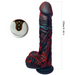 Remote controlled thrusting vibrating rechargeable black large dildo Adam & Eve