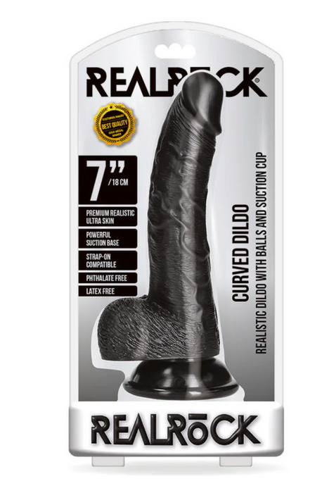 Shots curved black dildo