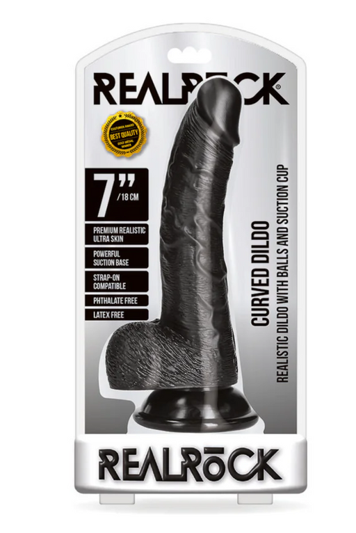 Shots curved black dildo
