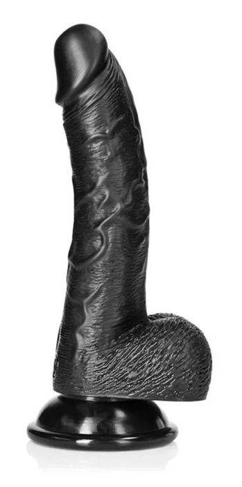 Shots curved black dildo 7 inch suction 