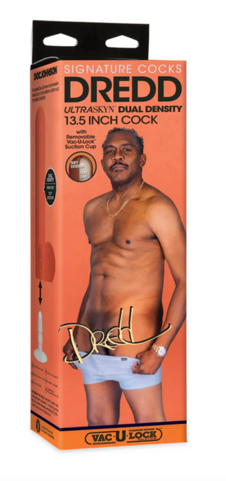 Signature Cocks Dredd ULTRASKYN Cock with Removable Vac-U-Lock Suction Cup 13.5in Chocolate