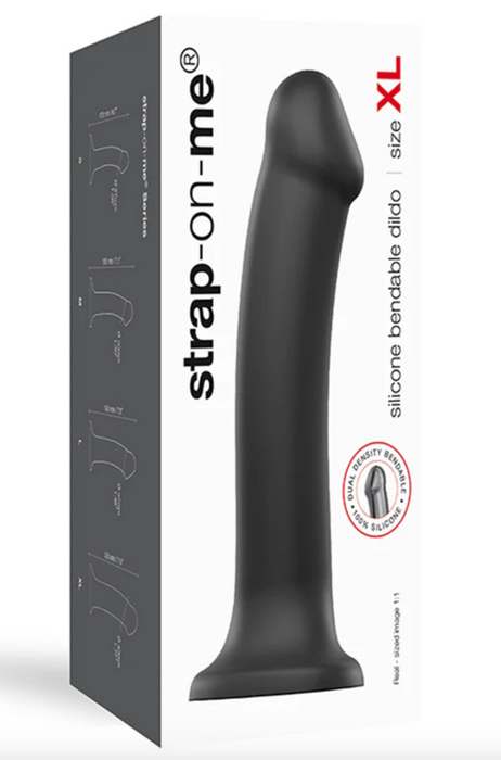 Lovely planet bendable black silicone dildo XL