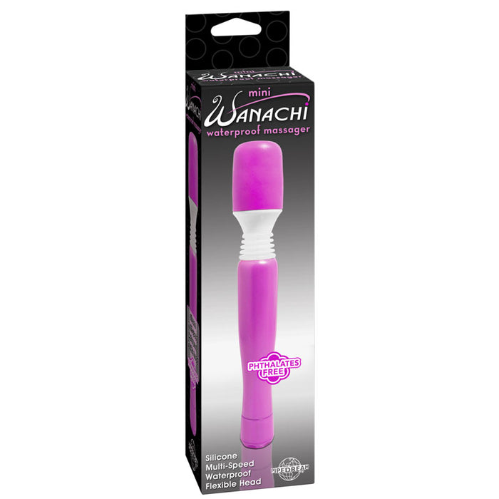 Pipedream Mini Wanachi Waterproof Massager Flexible Silicone Wand Vibrator Purple