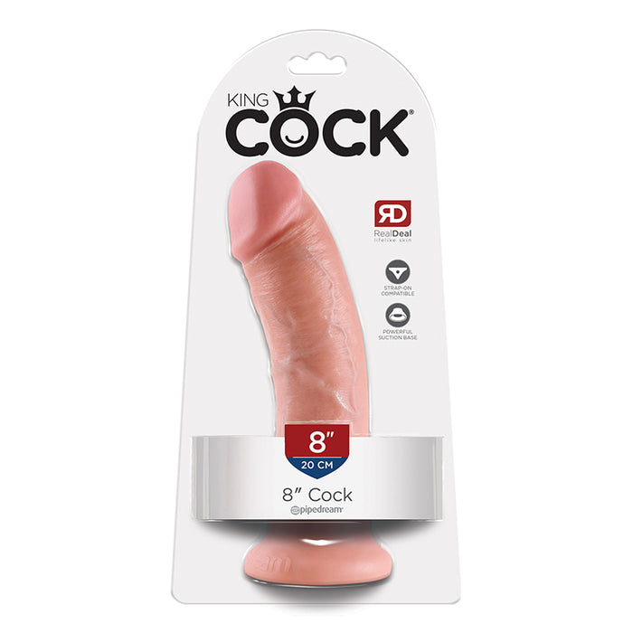 Pipedream King Cock 8 in. Cock Realistic Dildo With Suction Cup Beige