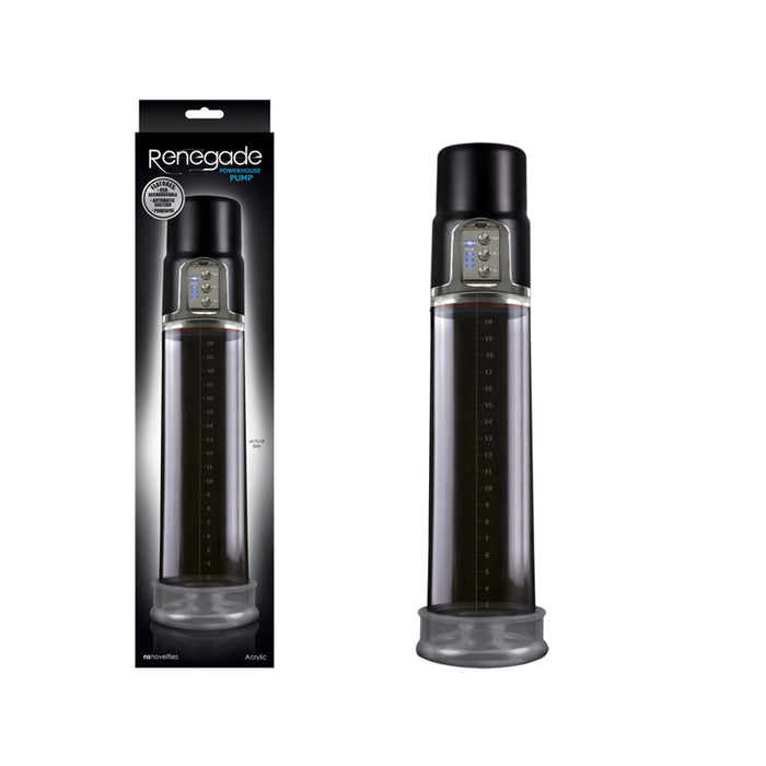 Renegade Powerhouse Pump,USB Rechargeable,3 Levels Of Suction-Black