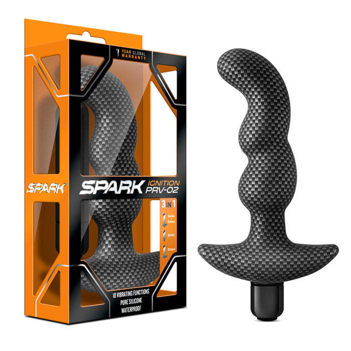 Blush Spark Ignition PRV-02 Vibrating Silicone Prostate Massager Carbon Fiber | Prostate Health