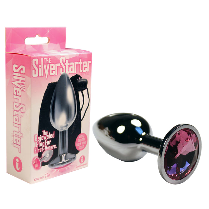 The 9's, The Silver Starter, Bejeweled Stainless Steel Plug Pink | Butt Plug