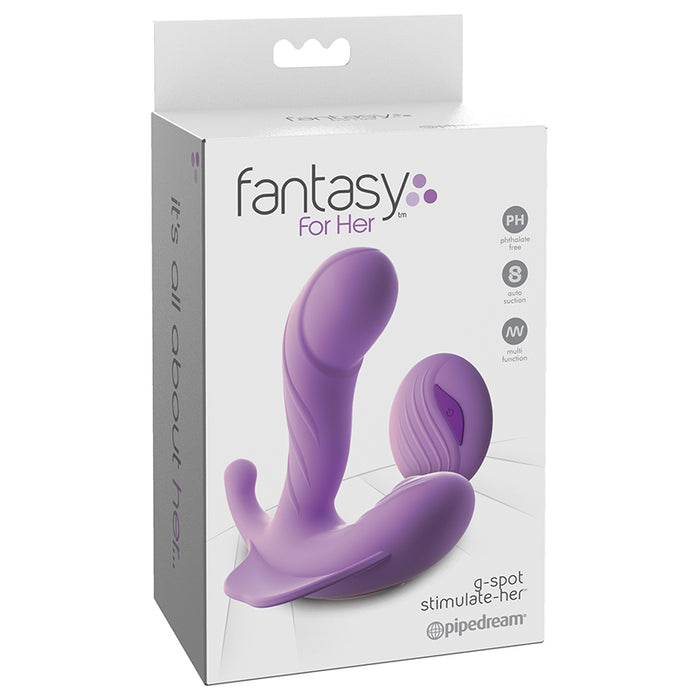 Pipedream Fantasy For Her G-Spot Stimulate-Her Rechargeable Remote-Controlled Silicone Dual Stimulator Purple