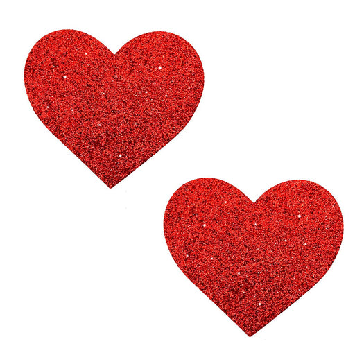 Neva Nude Pasty Hearts Glitter Red | Nipple Covers | Lingerie