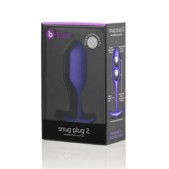 b-Vibe Snug Plug 2 Weighted Silicone Anal Plug Purple | Anal Sex Toy