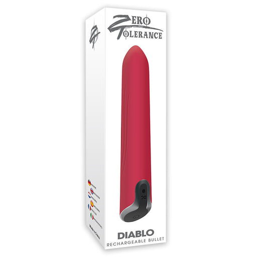 Zero Tolerance Diablo Bullet Vibrator |  Rechargeable Vibe In Red |  10 Powerful Arousing Functions | Waterproof And Submersible Vibrator