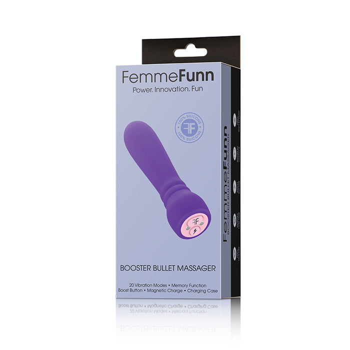 FemmeFunn Booster Bullet Massager Rechargeable Silicone Vibrator Dark Purple