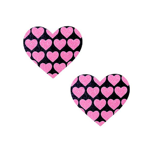 Nude Pink hear UV Valentines Glitter Nipztix Pasties | Lingerie