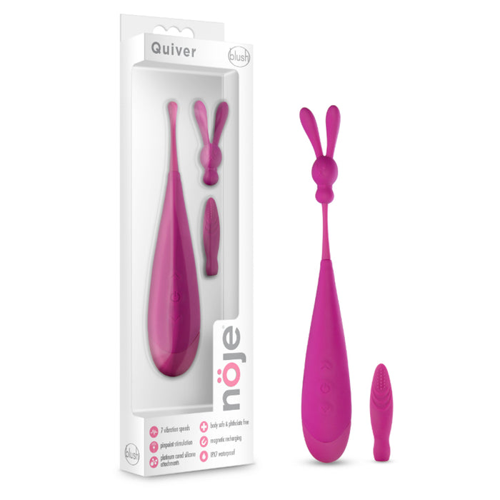 Blush Noje Quiver Silicone High Frequency Oscillation Vibrator with 2 Attachments Lily
