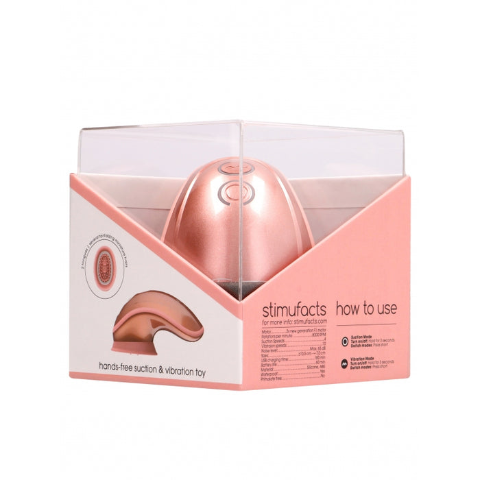 Shots Twitch Innovation Rechargeable Hands-Free Suction & Vibration Toy Rose Gold