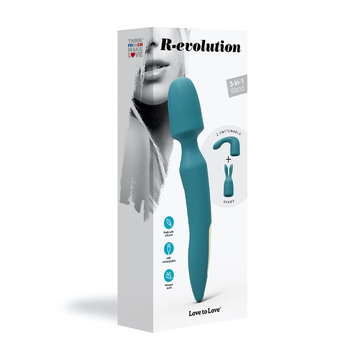 Love to Love R-evolution Rechargeable 3-in-1 Wand Vibrator Blue