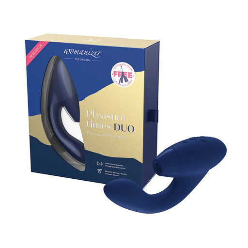 Womanizer DUO Premium Vibrator In Blueberry | Free Clitoris Keychain