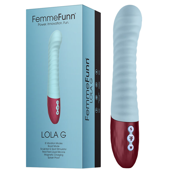 FemmeFunn Lola G Rechargeable Silicone G-Spot Vibrator Light Blue