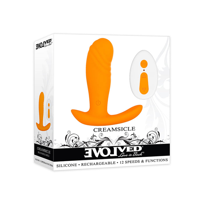 Evolved Creamsicle Rechargeable Remote-Controlled Silicone G-Spot and Prostate Massager Orange