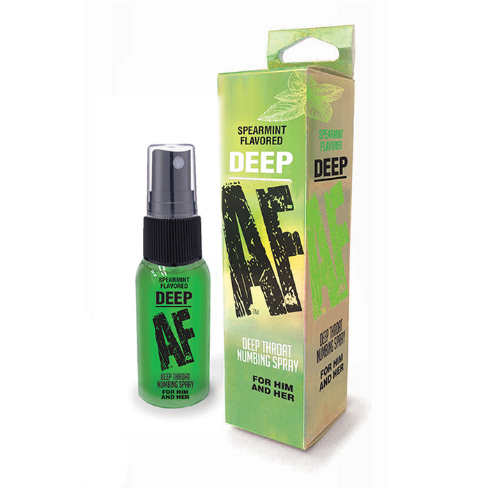 Deep AF Spearmint Flavored Deep Throat Numbing Spray 1 oz.