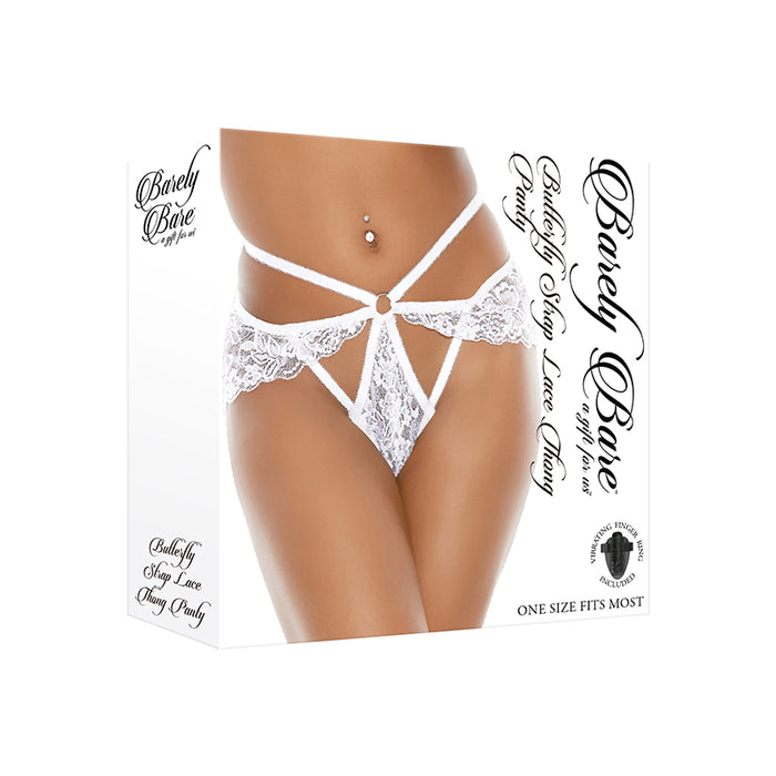 Butterfly Strap Lace Thong Panty White | Sexy Underware