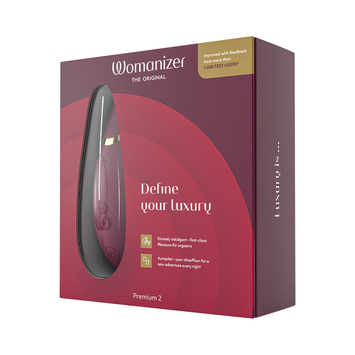 Womanizer Premium 2 Bordeaux Edition | Luxurious Clitoral Stimulator | Phthalates BPA Or Latex Free