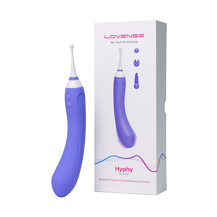 Lovense Hyphy Bluetooth Remote-Controlled Dual-End Vibrator Clitoral and G-Spot Stimulator