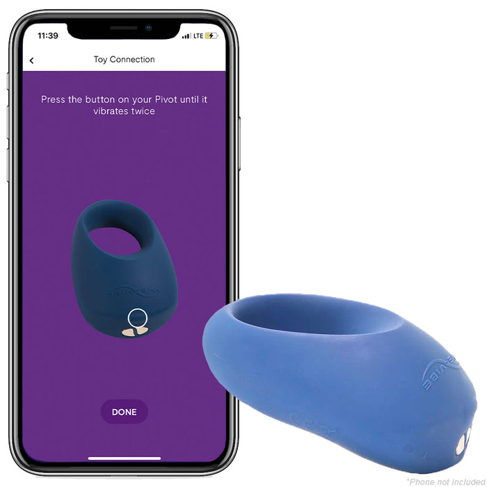 We-Vibe Pivot Rechargeable Silicone Vibrating Couples Ring Blue