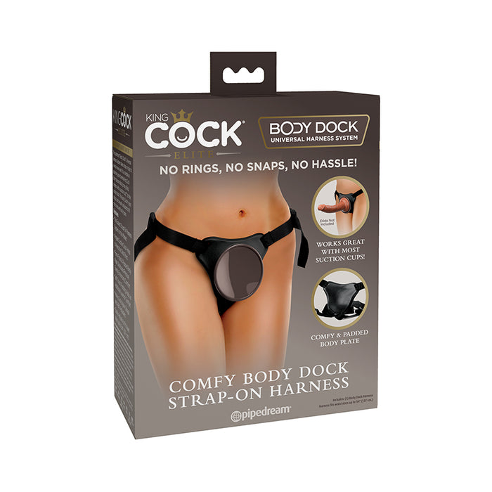 Pipedream King Cock Elite Comfy Body Dock Strap-On Harness Black