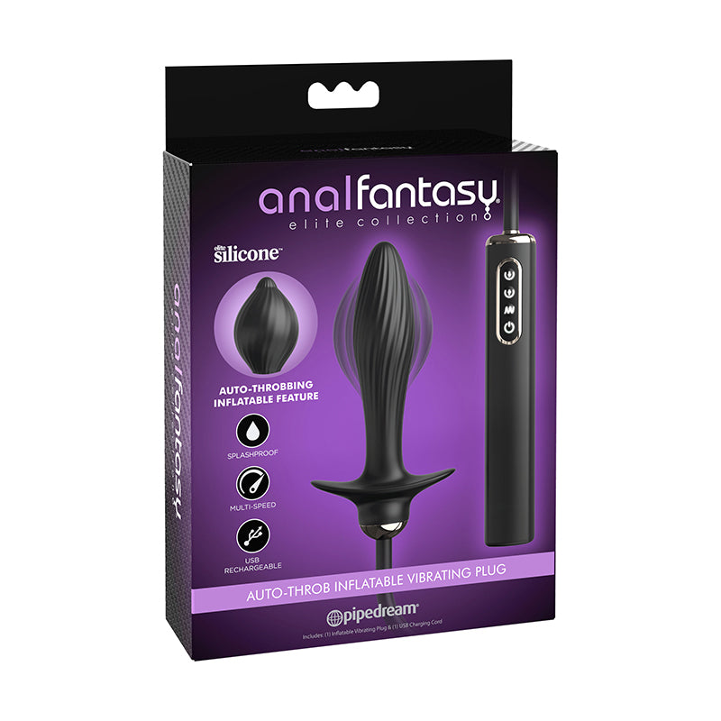 Pipedream Anal Fantasy Elite Collection Rechargeable Silicone Auto-Throb Inflatable Vibrating Plug Black | Couples Co. Pipedream Anal Fantasy Elite Collection Rechargeable Silicone Auto-Throb Inflatable Vibrating Plug Black | Couples Co.
