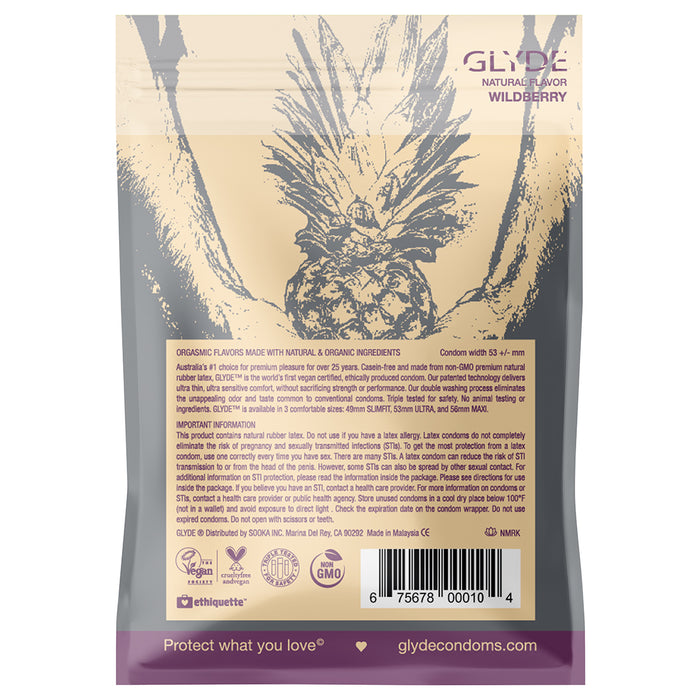 Glyde Organic Wildberry Condoms