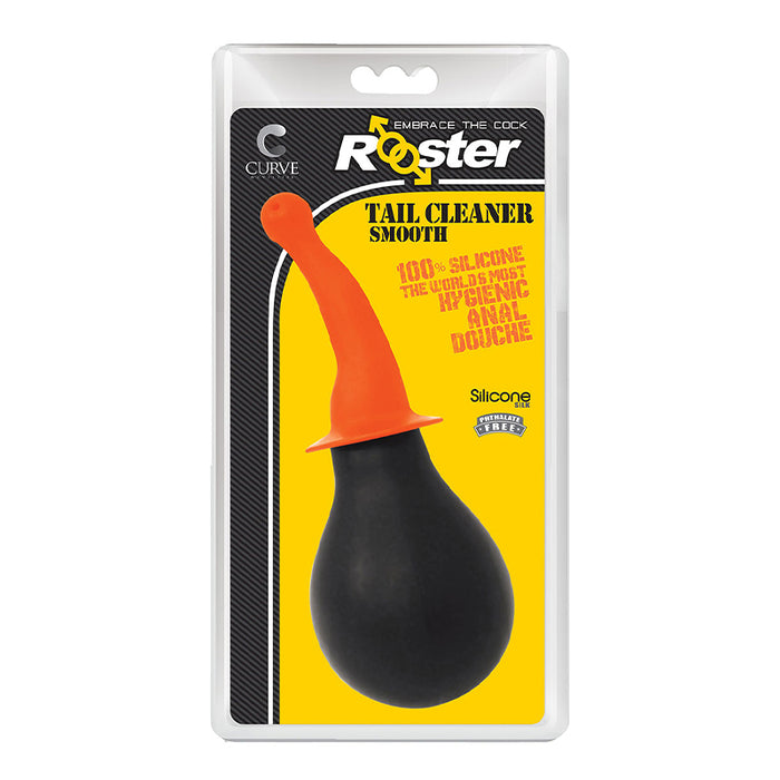 Curve Toys Rooster Tail Cleaner Smooth Silicone Anal Douche Orange