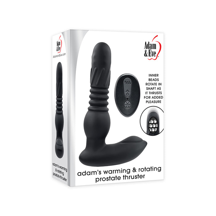 Adam & Eve Adam's Rechargeable Remote-Controlled Warming and Rotating Silicone Prostate Thruster Black