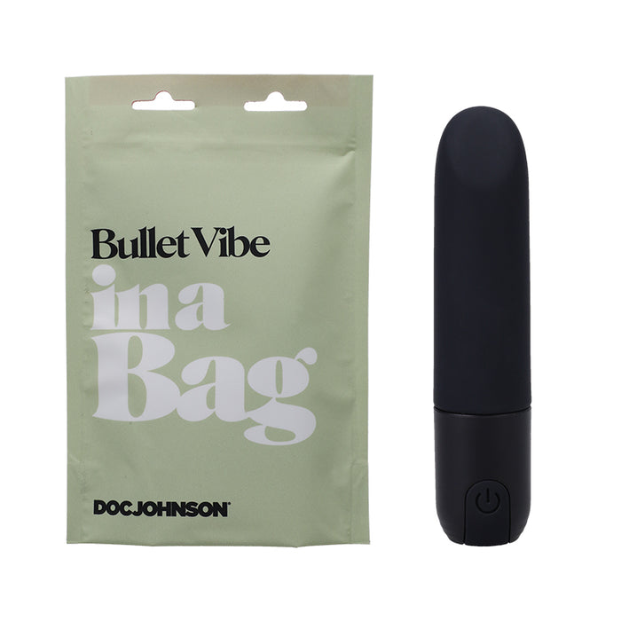 Doc Johnson Bullet Vibe In A Bag Rechargeable Silicone Vibrator Black