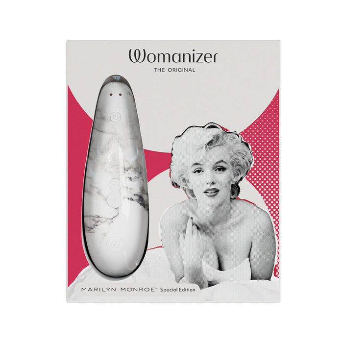 Womanizer The Original| Marilyn Monroe Classic 2 Special Edition | Rechargeable Silicone Pleasure Toy | Air Clitoral Stimulator In White Marble