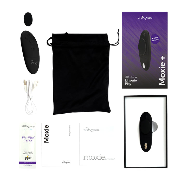 We-Vibe Moxie+ Rechargeable Remote-Controlled Silicone Wearable Clitoral Vibrator Black