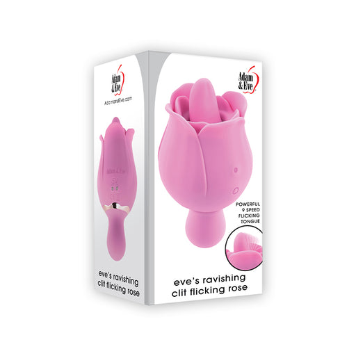 Adam And Eve's Clit Flicking Rose Vibrator | Pink Dual-Ended Silicone Vibrator