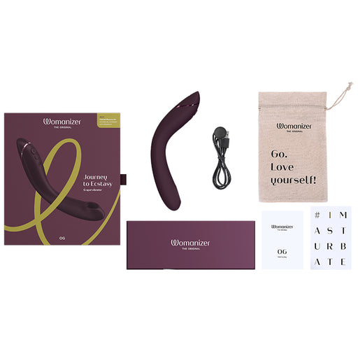 Womanizer Aubergine Intimate Massager | Comes With USB Charging Cable | Complete With Start Guide And Safety Instructions | Includes Cotton Storage Pouch